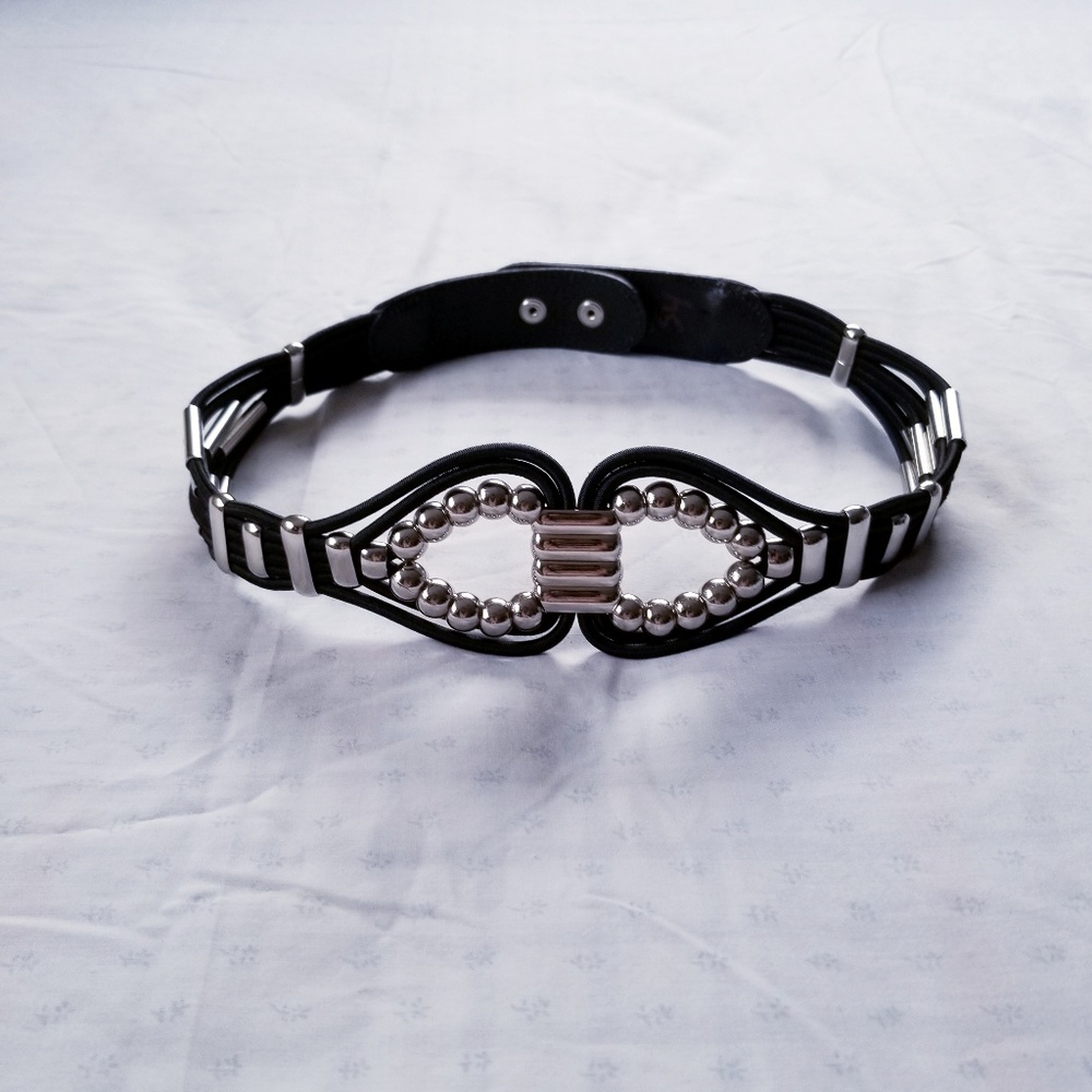 The Limited Leather Cord and Metal Bead Belt